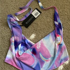 White Fox Boutique Set Vibrant Multicolor Tank Top & Mini Skirt Size M